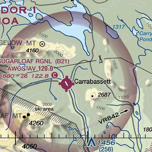 FAA VFR chart of Poplar Stream Falls, ME