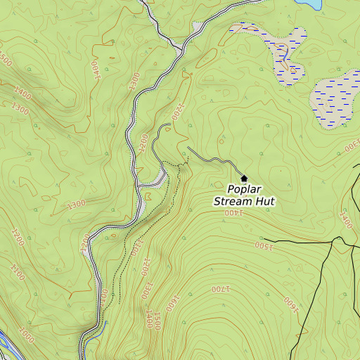 OpenTopoMap map of Poplar Stream Falls, ME