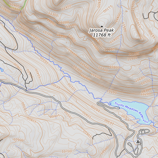 OpenTopoMap map of Trujillo Meadows, CO
