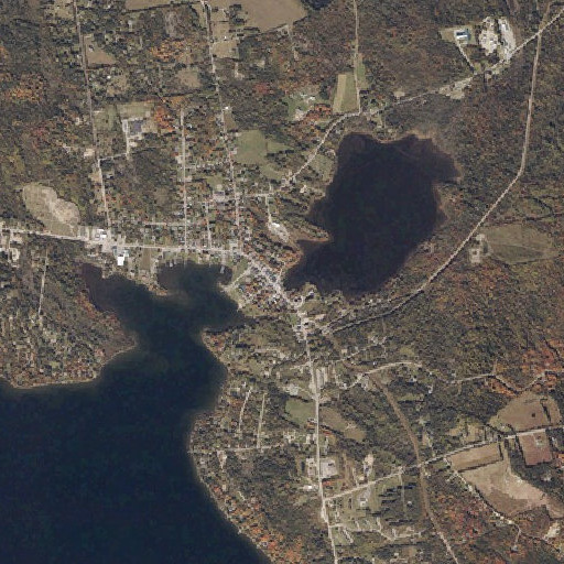 Aerial imagery of Tranet Library, ME
