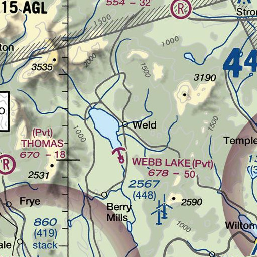 FAA VFR chart of Weld Elementary school, ME