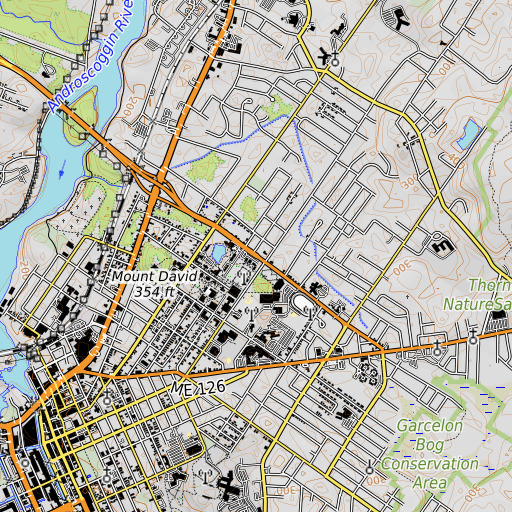 OpenTopoMap map of Dirigo Place, ME