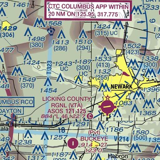 FAA VFR chart of King Hall, OH