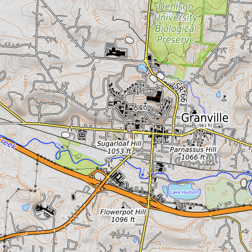 OpenTopoMap map of King Hall, OH