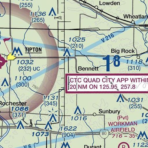 FAA VFR chart of Bennett Community School, IA