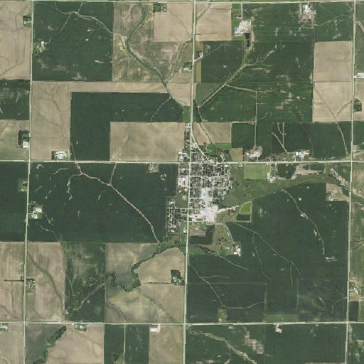Aerial imagery of Bennett Community School, IA