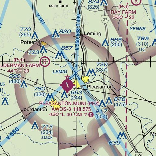 FAA VFR chart of Pleasanton Intermediate School, TX