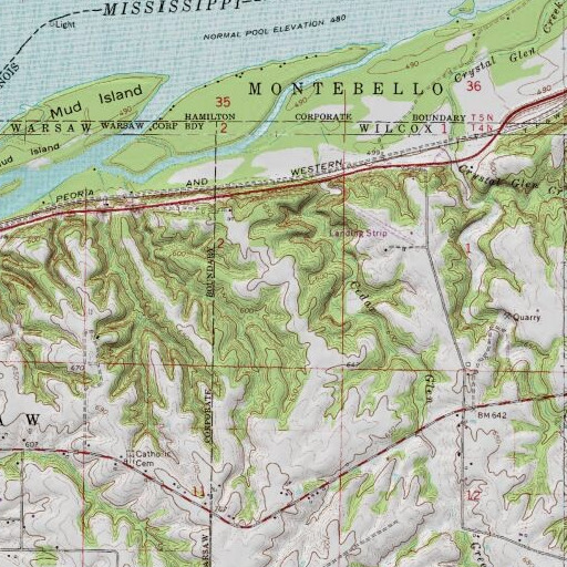 USGS 24K topo map of Cedar Glen Nature Preserve, IL