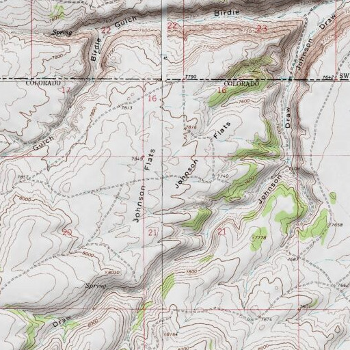 USGS 24K topo map of Johnson Flats, CO