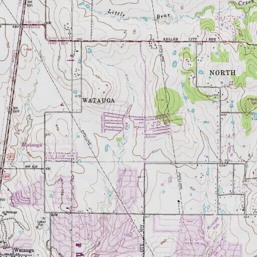 USGS 24K topo map of Forest Village Park, TX