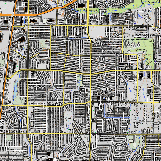 OpenTopoMap map of Forest Village Park, TX