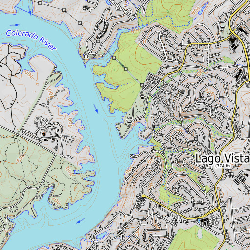 OpenTopoMap map of Bar K Park, TX