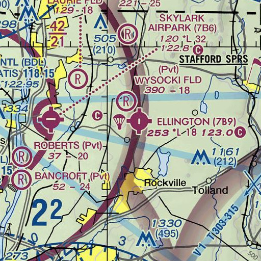 FAA VFR chart of Bahlers Brook, CT