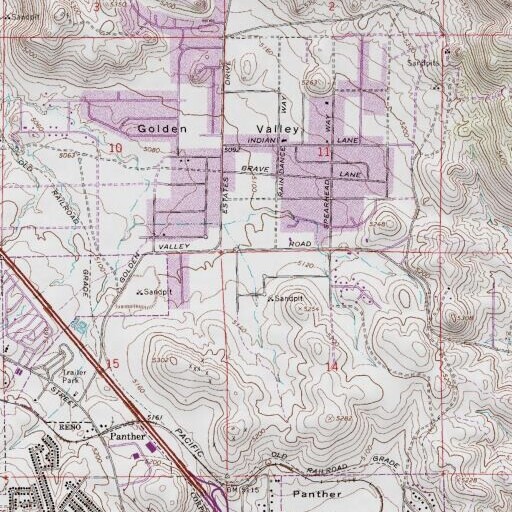 USGS 24K topo map of North Valleys High School, NV