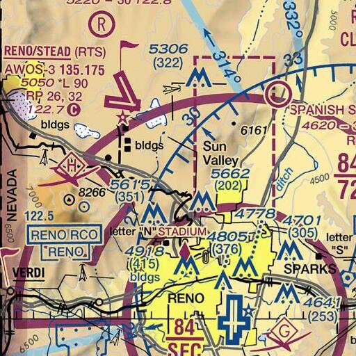 FAA VFR chart of North Valleys High School, NV