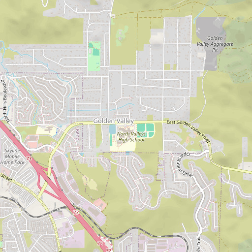 OpenStreetMap map of North Valleys High School, NV