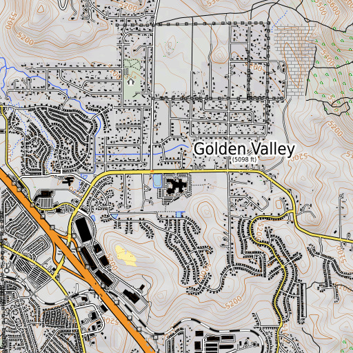 OpenTopoMap map of North Valleys High School, NV