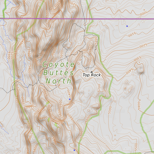 OpenTopoMap map of Top Rock Spring, AZ
