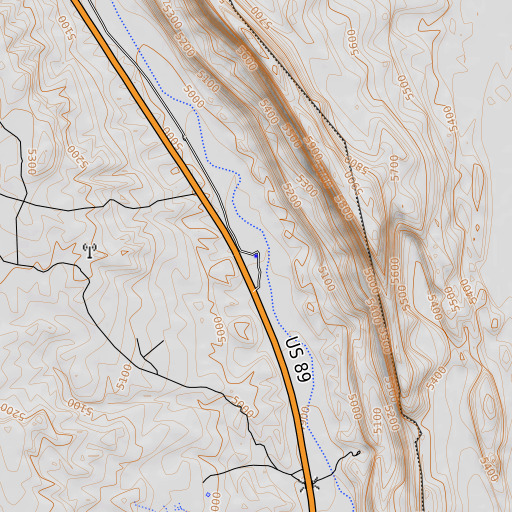 OpenTopoMap map of Rose Spring, AZ