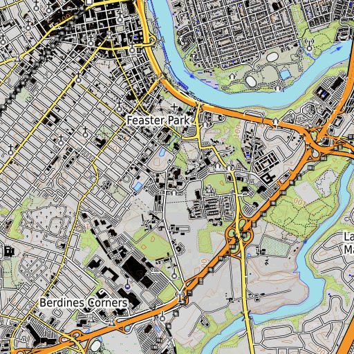 OpenTopoMap map of Foran Hall, NJ