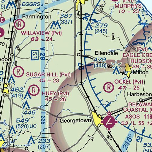 FAA VFR chart of Ellendale State Forest, DE