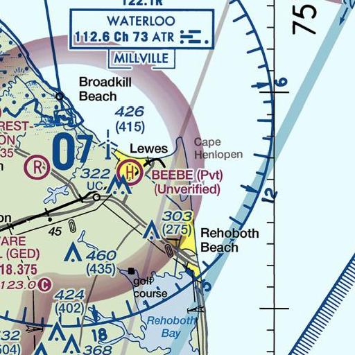 FAA VFR chart of Flat Sands, DE