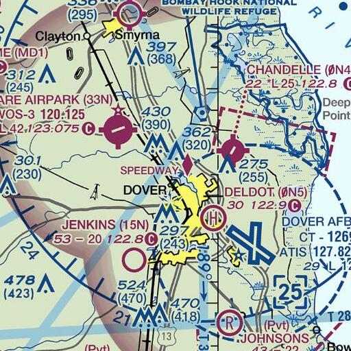 FAA VFR chart of Fork Branch, DE