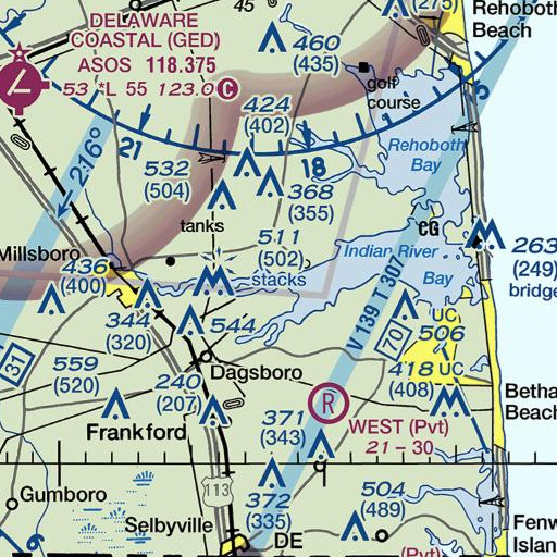 FAA VFR chart of Frames Point, DE