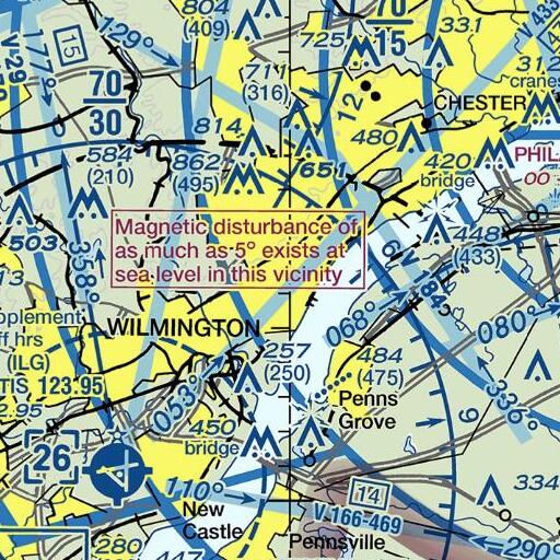 FAA VFR chart of WMPH-FM (Wilmington), DE