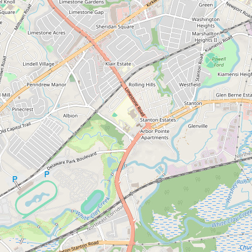 OpenStreetMap map of Stanton Elementary School, DE