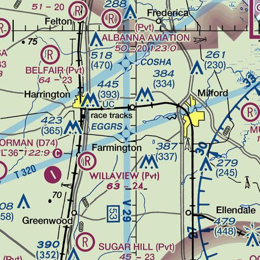 FAA VFR chart of Griffiths Chapel, DE