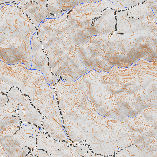 OpenTopoMap map of Mexican Gulch, CA