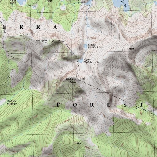 USGS 24K topo map of Saddle Mountain, CA