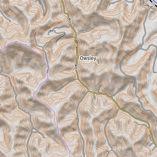 OpenTopoMap map of Wager Fork, KY