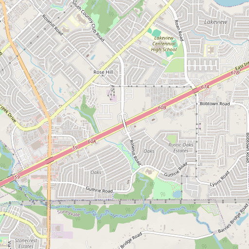 OpenStreetMap map of Interchange 59, TX
