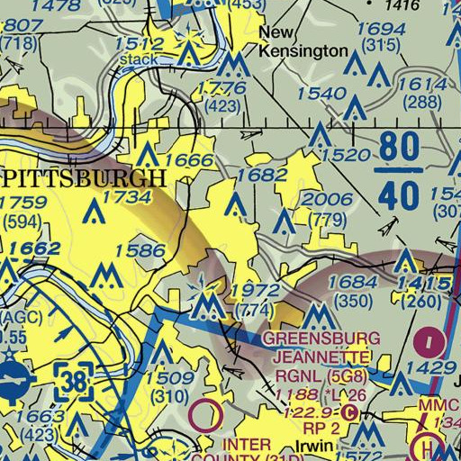 FAA VFR chart of Interchange 14, PA