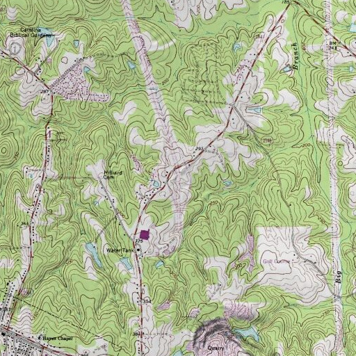 USGS 24K topo map of Interchange 303, NC
