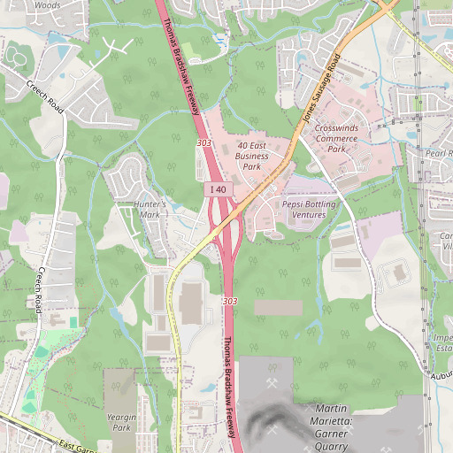 OpenStreetMap map of Interchange 303, NC