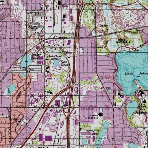 USGS 24K topo map of Interchange 25B, MN