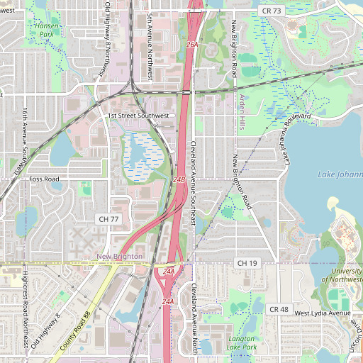 OpenStreetMap map of Interchange 25B, MN
