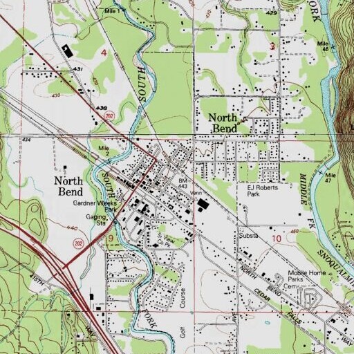 USGS 24K topo map of Two Rivers School, WA
