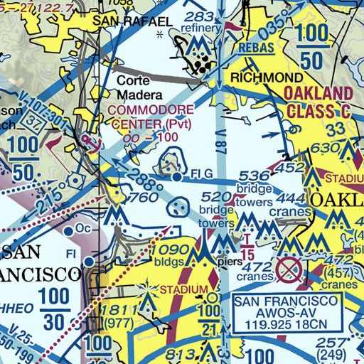 FAA VFR chart of Point Blunt, CA