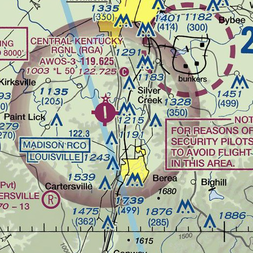 FAA VFR chart of Mayde Railroad Station (historical), KY