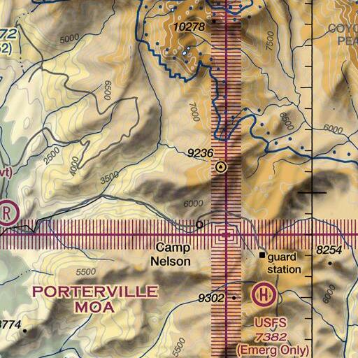 FAA VFR chart of Hossack Meadow, CA