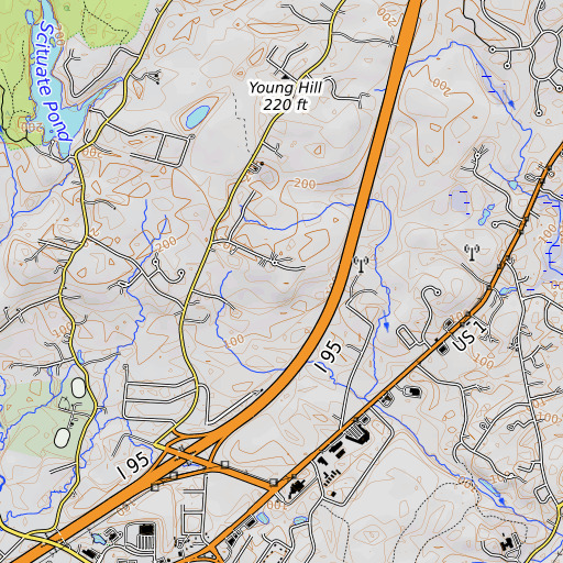 OpenTopoMap map of Knickerbocker Cemetery, ME