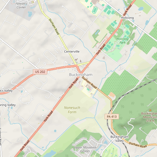 OpenStreetMap map of Buckingham Post Office, PA