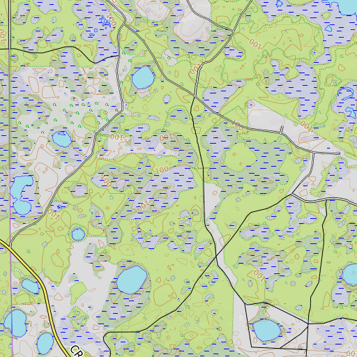 OpenTopoMap map of Bear Hammock Lake, FL