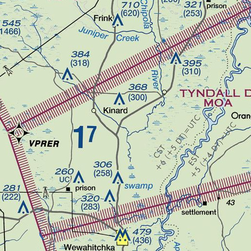 FAA VFR chart of Crooked Creek, FL