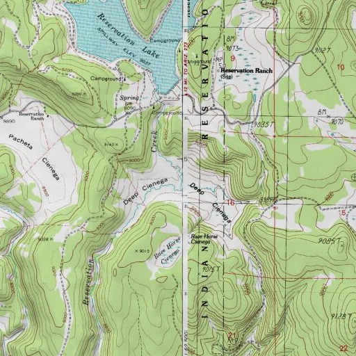 USGS 24K topo map of Deep Cienega, AZ