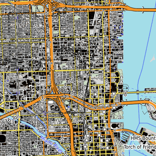 OpenTopoMap map of Phyllis Wheatley Elementary School, FL